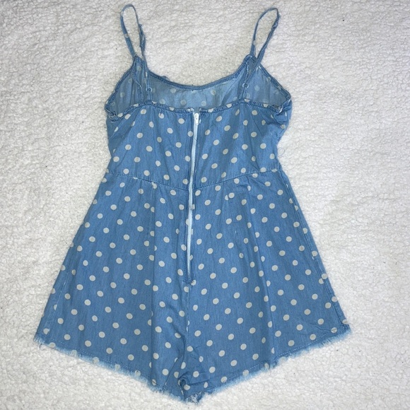 Denim Romper and Lace Top Bundle Size Small - Picture 3 of 4